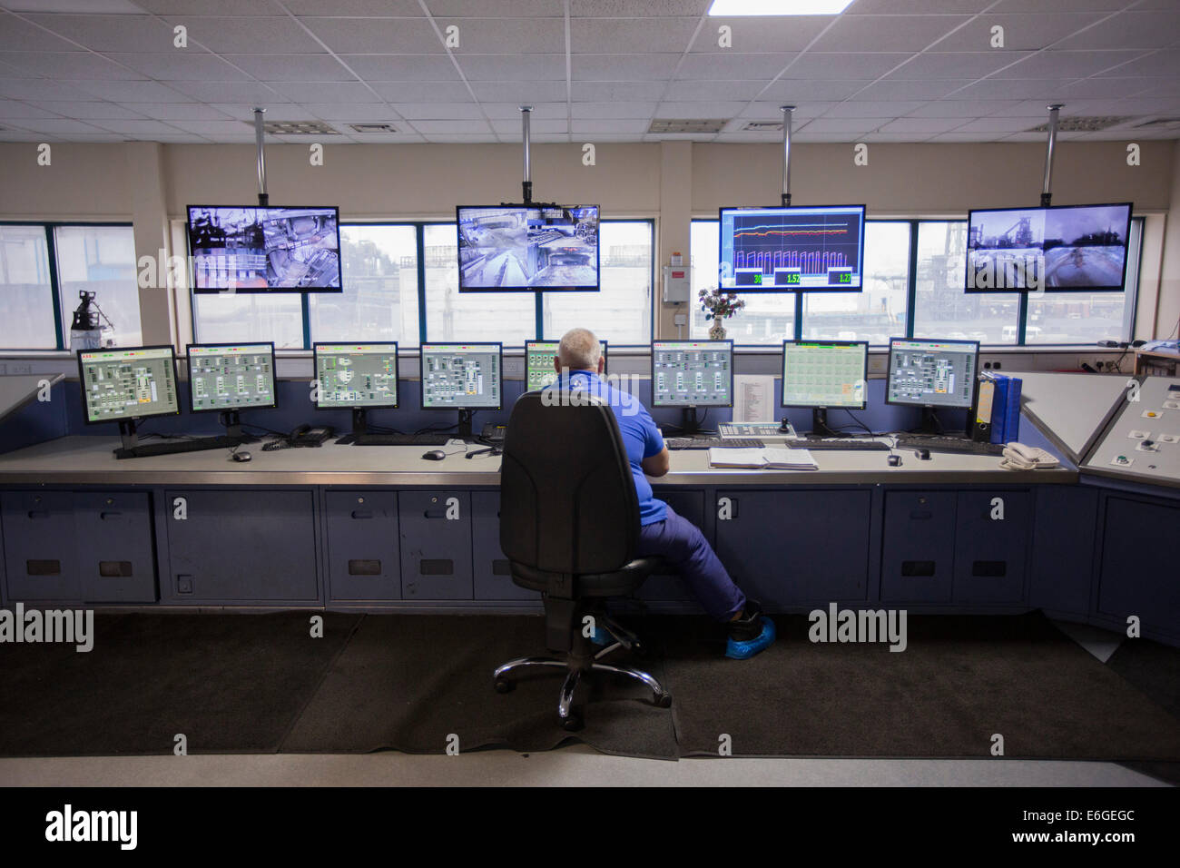 Control Room Operators In The Blast Furnace Control Room At Tata