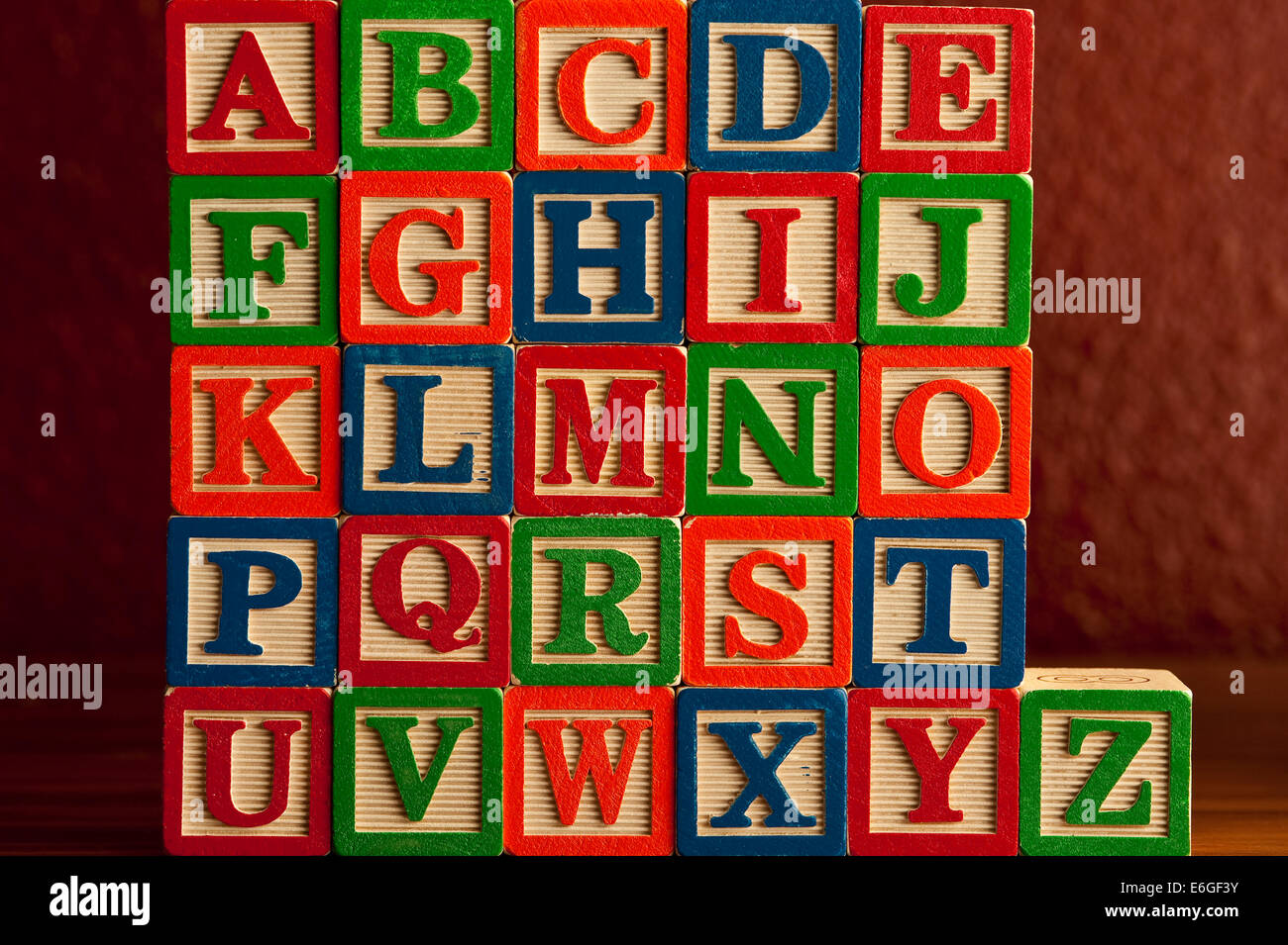 Alphabet Blocks stacked together Stock Photo Alamy