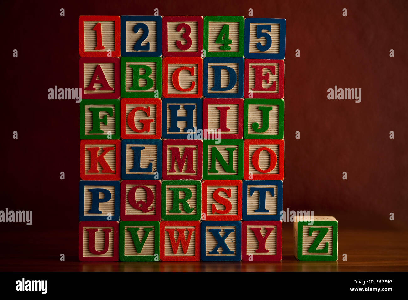 Alphabet Blocks stacked together Stock Photo Alamy