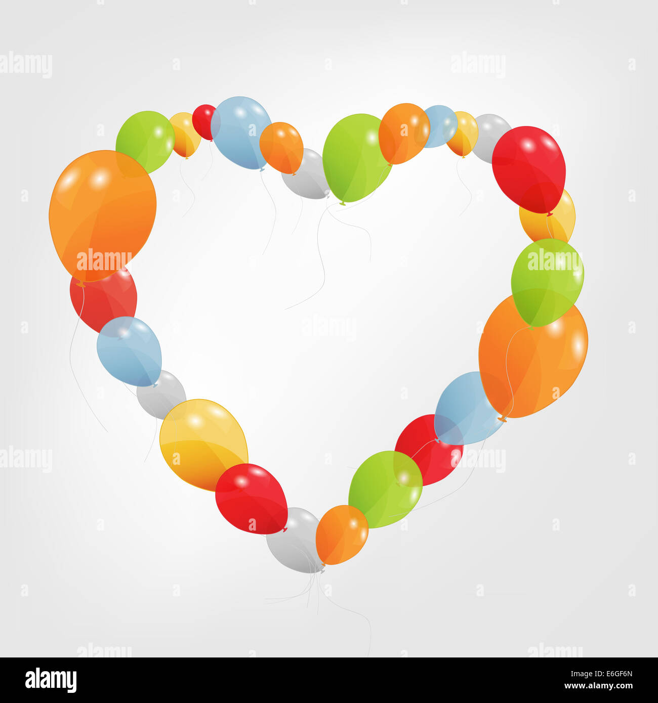 Colorful Heart from balloons. Vector Illustration Stock Photo - Alamy