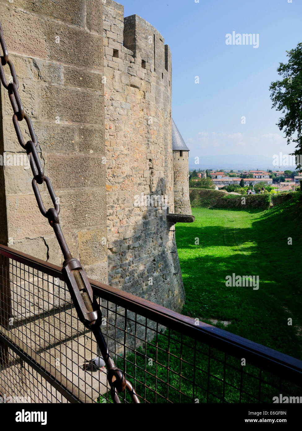 La Porte Narbonnaise,  16th century fortified castle, Carcassonne, France Stock Photo