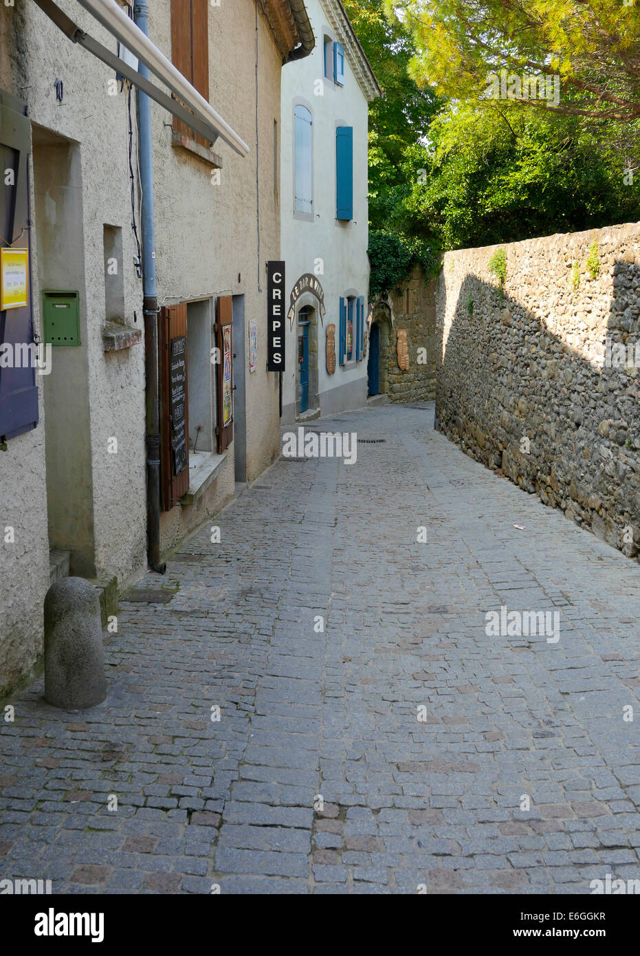 Narrow side street in Carcassonne France Stock Photo