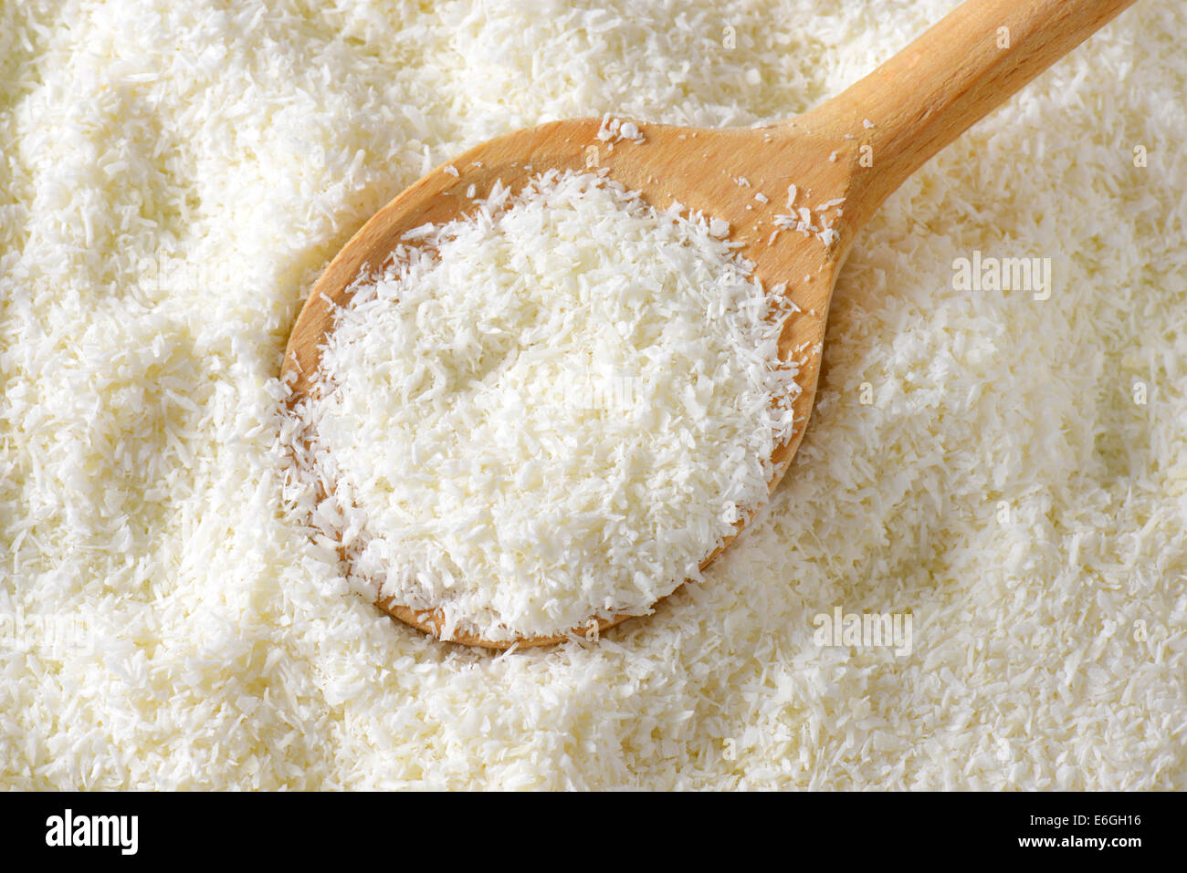 Dried grated unsweetened coconut meat Stock Photo Alamy