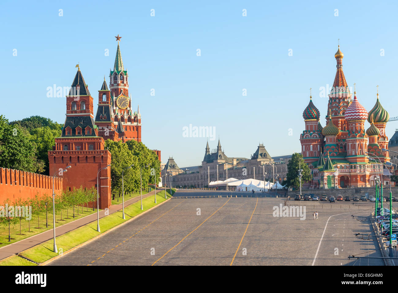beautiful view of the Red Square in Moscow Stock Photo