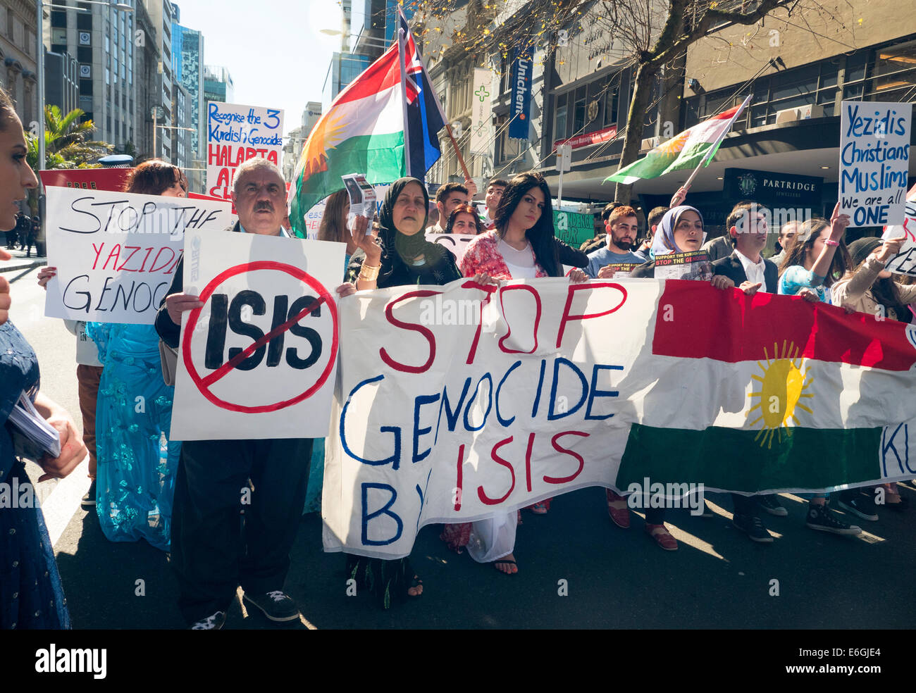 Auckland, New Zealand. 23rd August, 2014. Kurdish Protests in Auckland