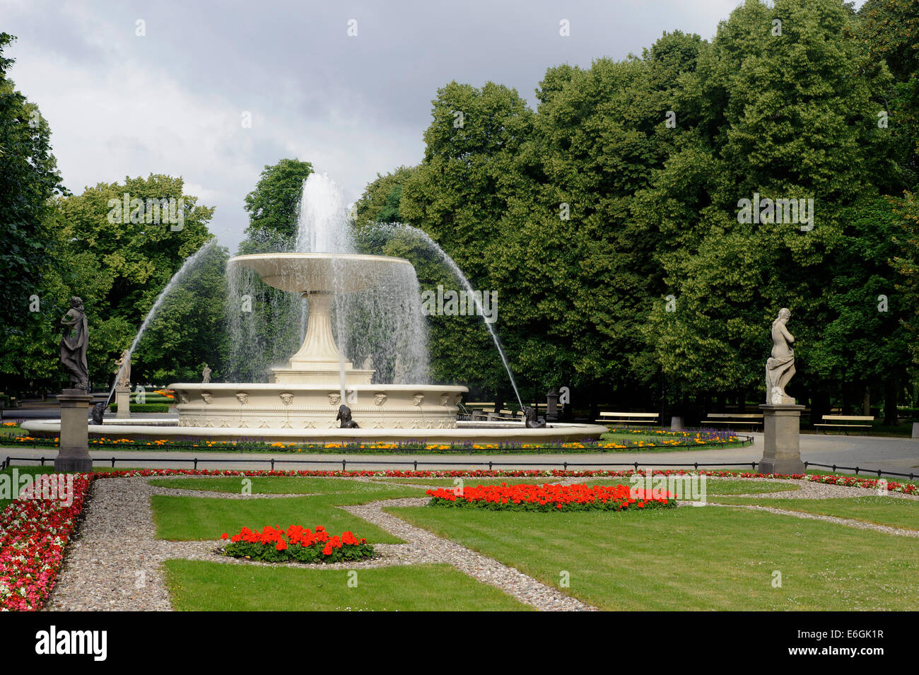 Saxon Garden ( Ogrod Saski) in Warsaw, Poland, Europe, UNESCO Heritage Site Stock Photo