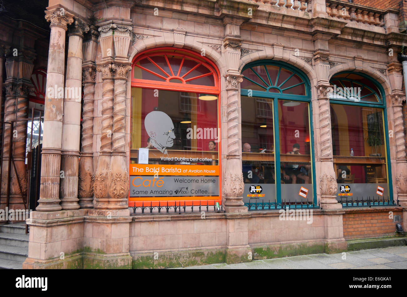 Bald Barista Coffee Shop, Avalon House, Cental Dublin Ireland Stock Photo