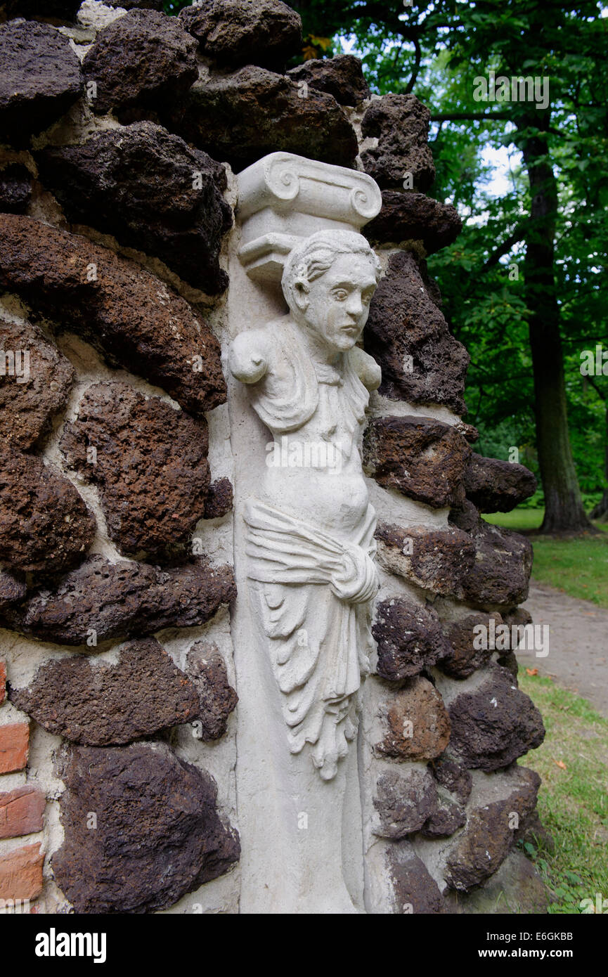 Artificial ruins in landscape garden Arkadia  near Lowicz, Poland, Europe Stock Photo