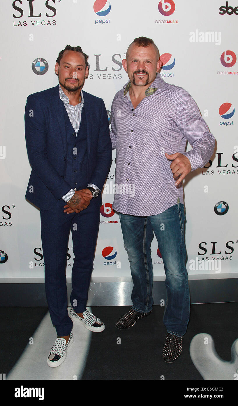 Las Vegas, Nevada, USA. 22nd Aug, 2014. Soccer player Jermaine Jones and Mix Martial Artist Chuck Liddell attend the grand opening of the SLS Las Vegas Hotel & Casino on August 22, 2014 in Las Vegas, Nevada. Credit:  Marcel Thomas/ZUMA Wire/Alamy Live News Stock Photo