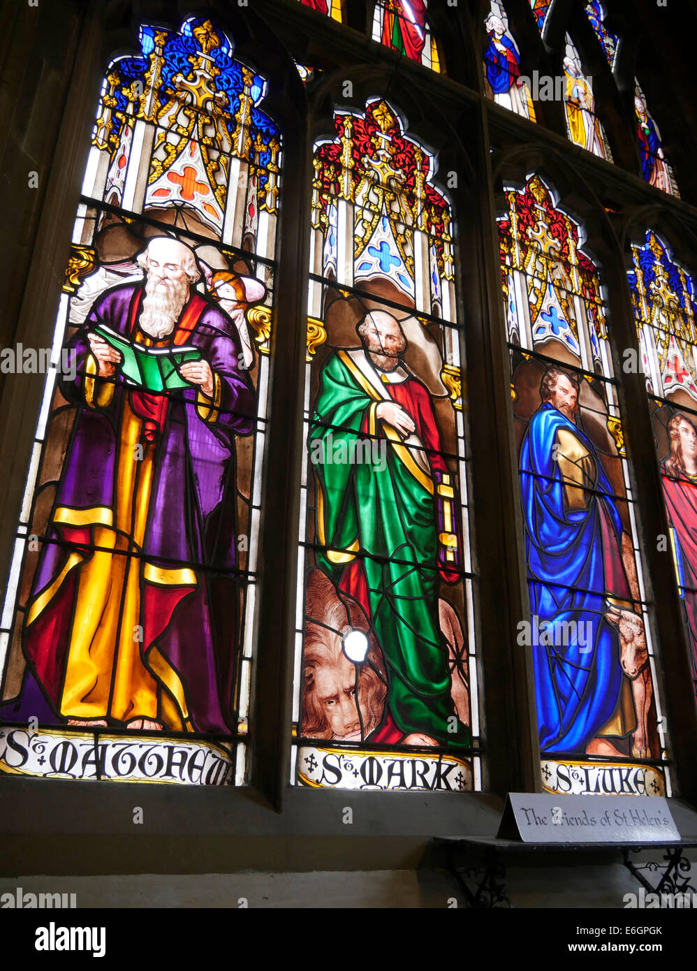 Stained glass window, St Helens Church Abingdon Oxfordshire England Stock Photo Alamy