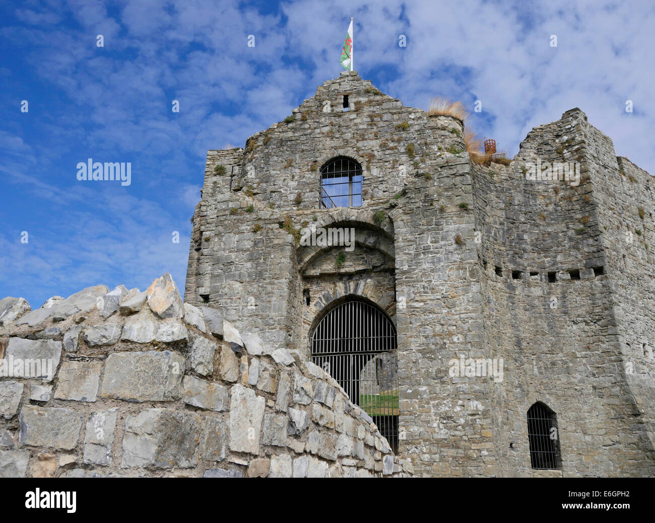 Oystermouth Castle, Mumbles, Wales Stock Photo