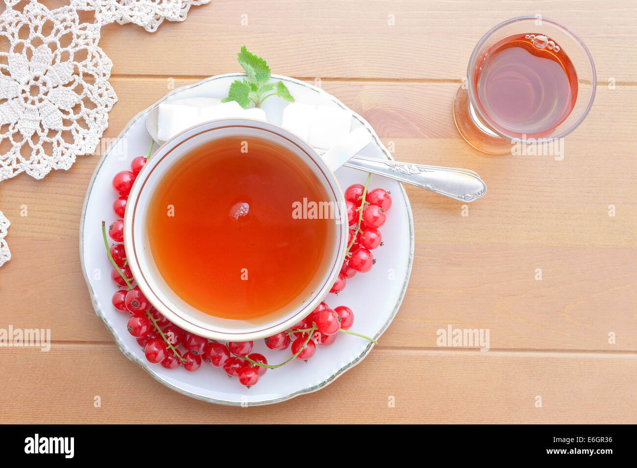 Black tea and liquor Stock Photo Alamy