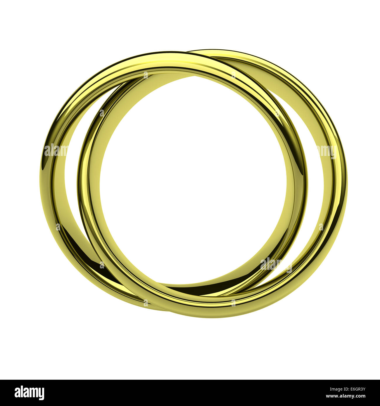 Two Golden Rings Chain Picture Frame Isolated on White Background Stock ...