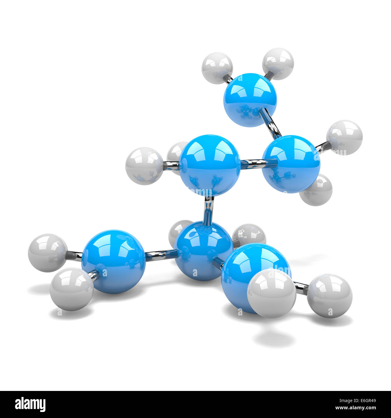 Blue and White Molecule on White Background 3D Illustration Stock Photo ...