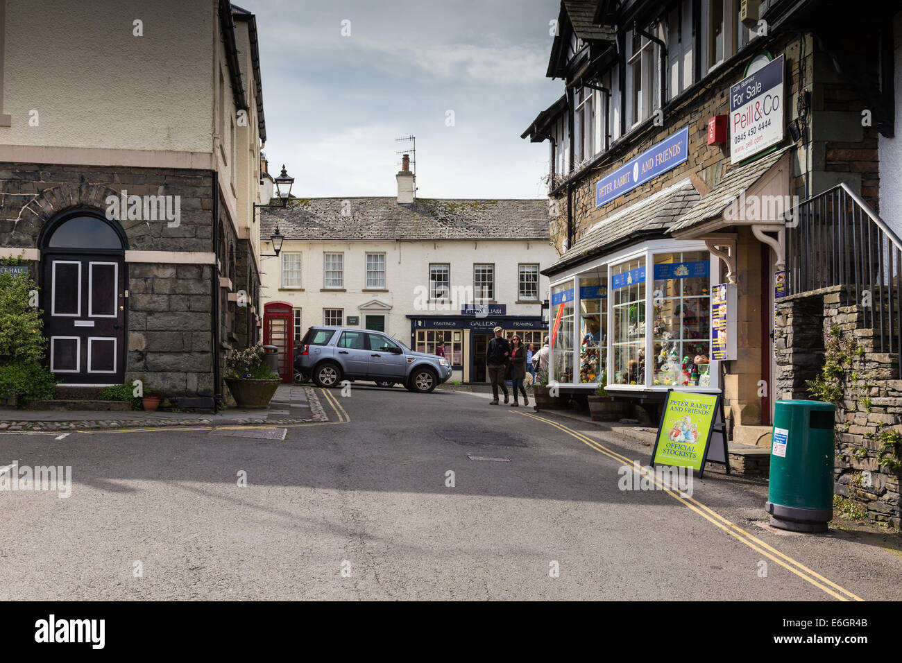 Main Street in the Village of Hawkshead the Lake District Cumbria ...