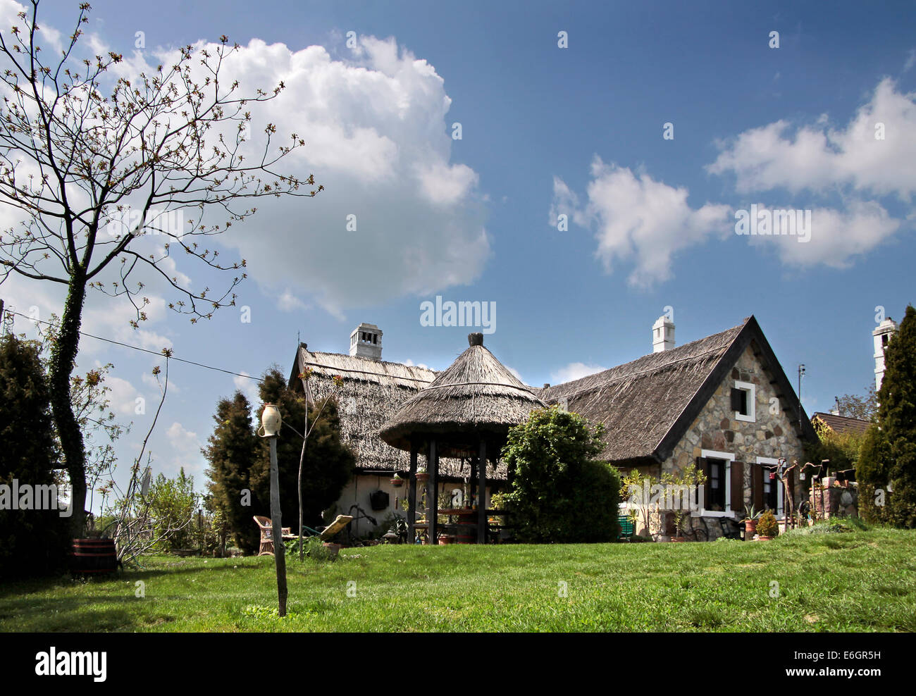 Old farmhouse in Aszofoe at Lake Balaton, Hungary Stock Photo
