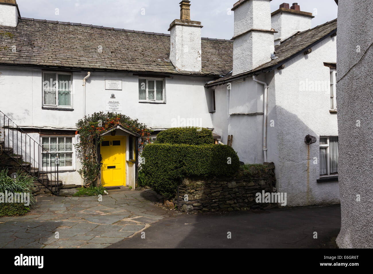 Cottages in the Village of Hawkshead the Lake District Cumbria England UK Stock Photo Alamy