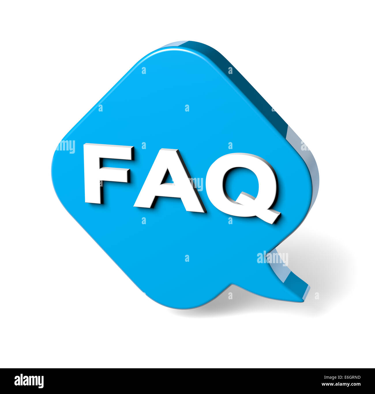 Faq Blue 3d Comic Speech Bubbles On White Background Stock Photo