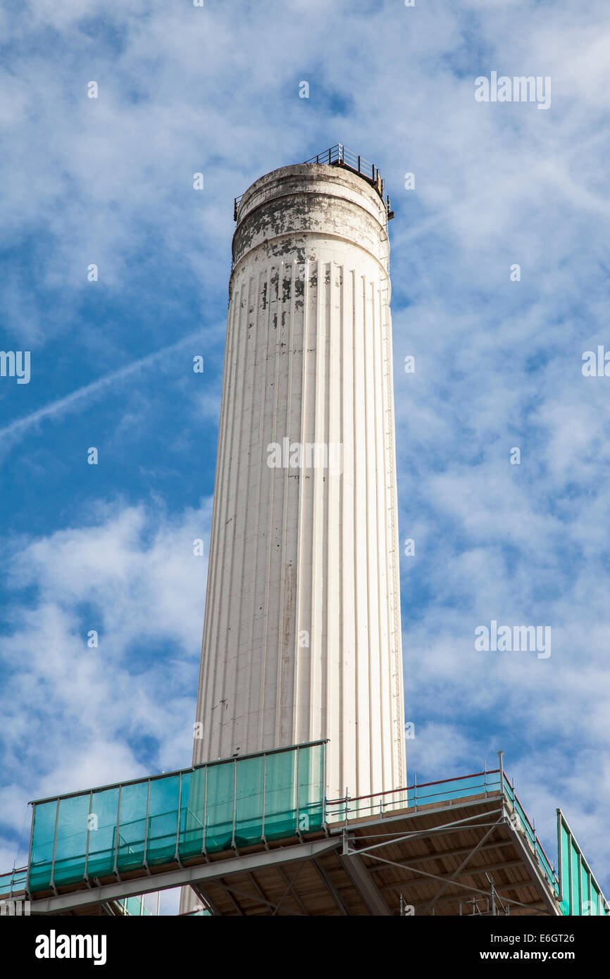Battersea Power Station chimney detail - London, England 2014 Stock Photo