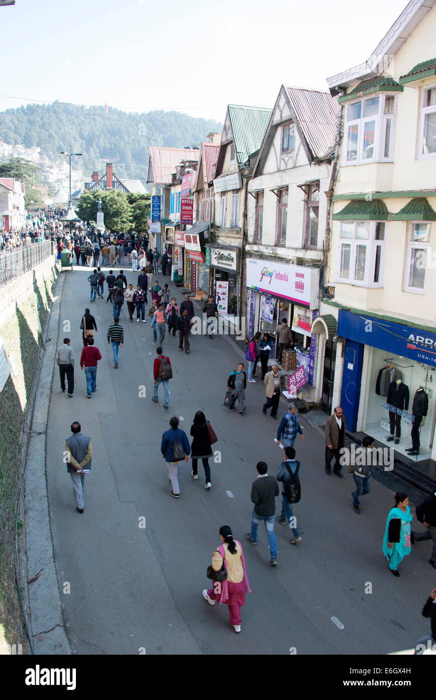 Mall Road in Shimla is a popular tourist attraction in Himachal Pradesh