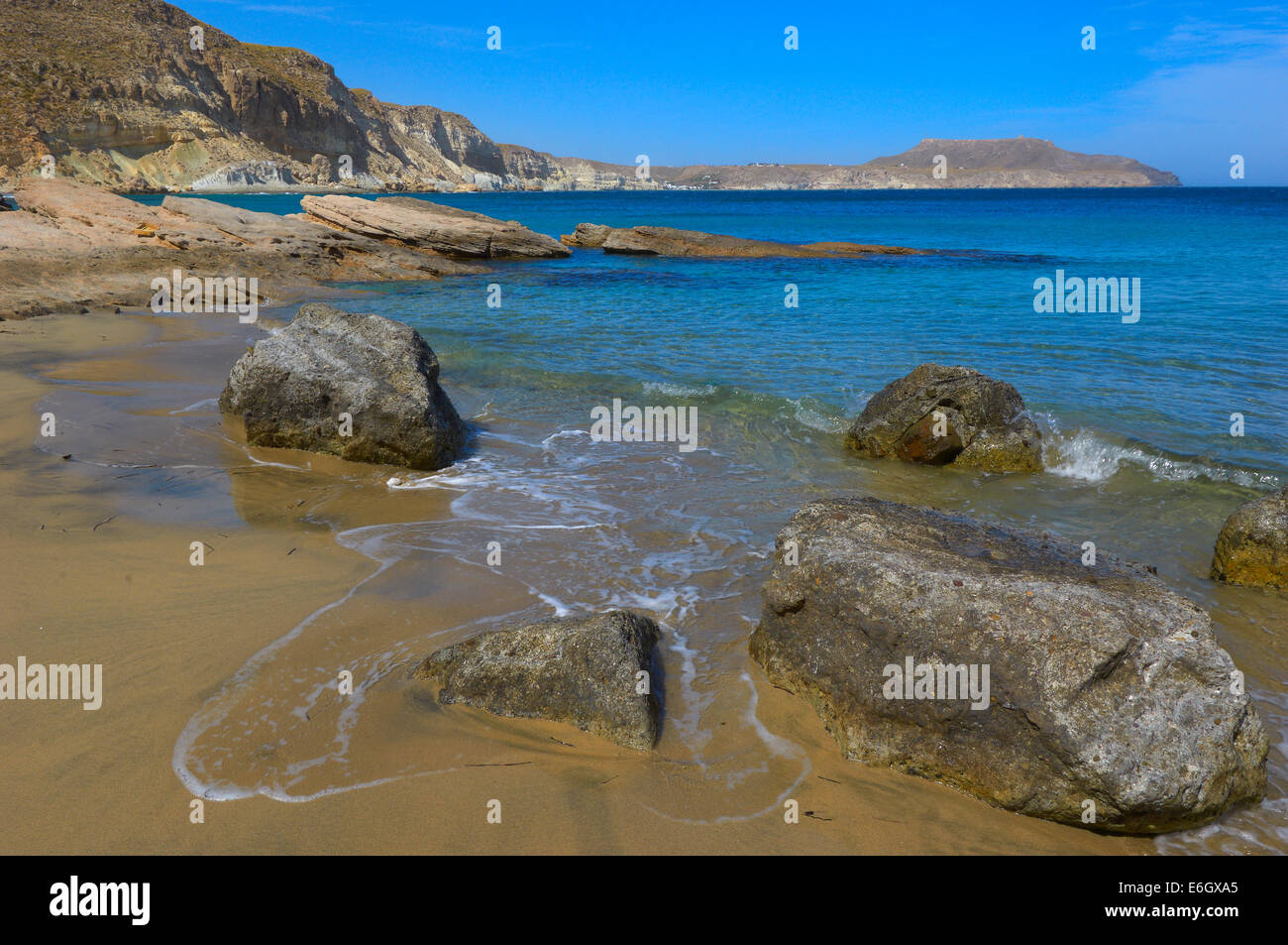 Cabo de Gata, Del Plomo Beach, Cala del Plomo, Cabo de Gata-Nijar Natural Park, Biosphere Reserve, Almeria, Spain, Europe Stock Photo