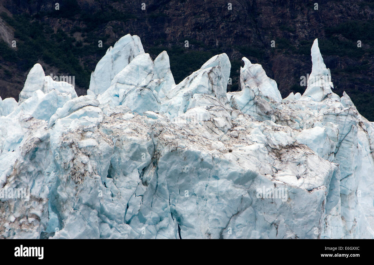 The Margerie Glacier in Glacier Bay, Alaska part of the Glacier Bay National Park and Preserve. Seen up close from the Norwegian Stock Photo