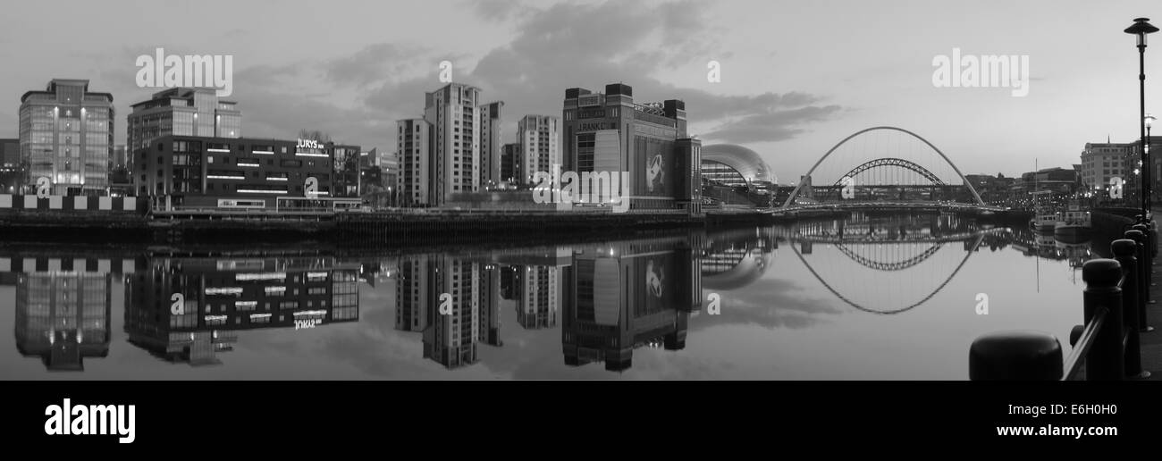 Newcastle upon Tyne quayside panoramic Stock Photo Alamy