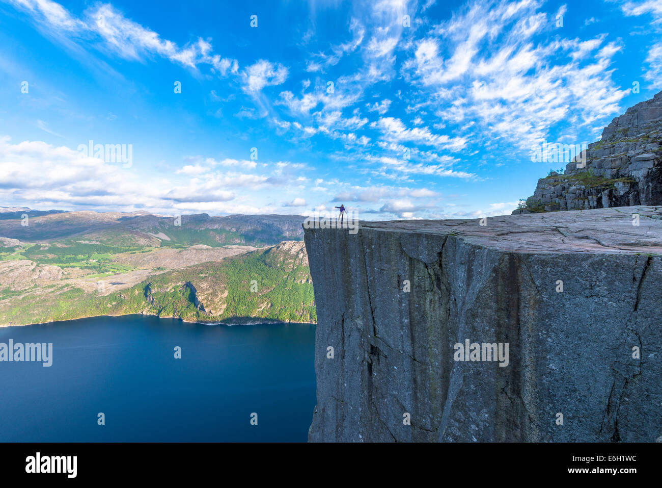 Famous Pulpit Rock in Spring in Norway Stock Photo - Alamy