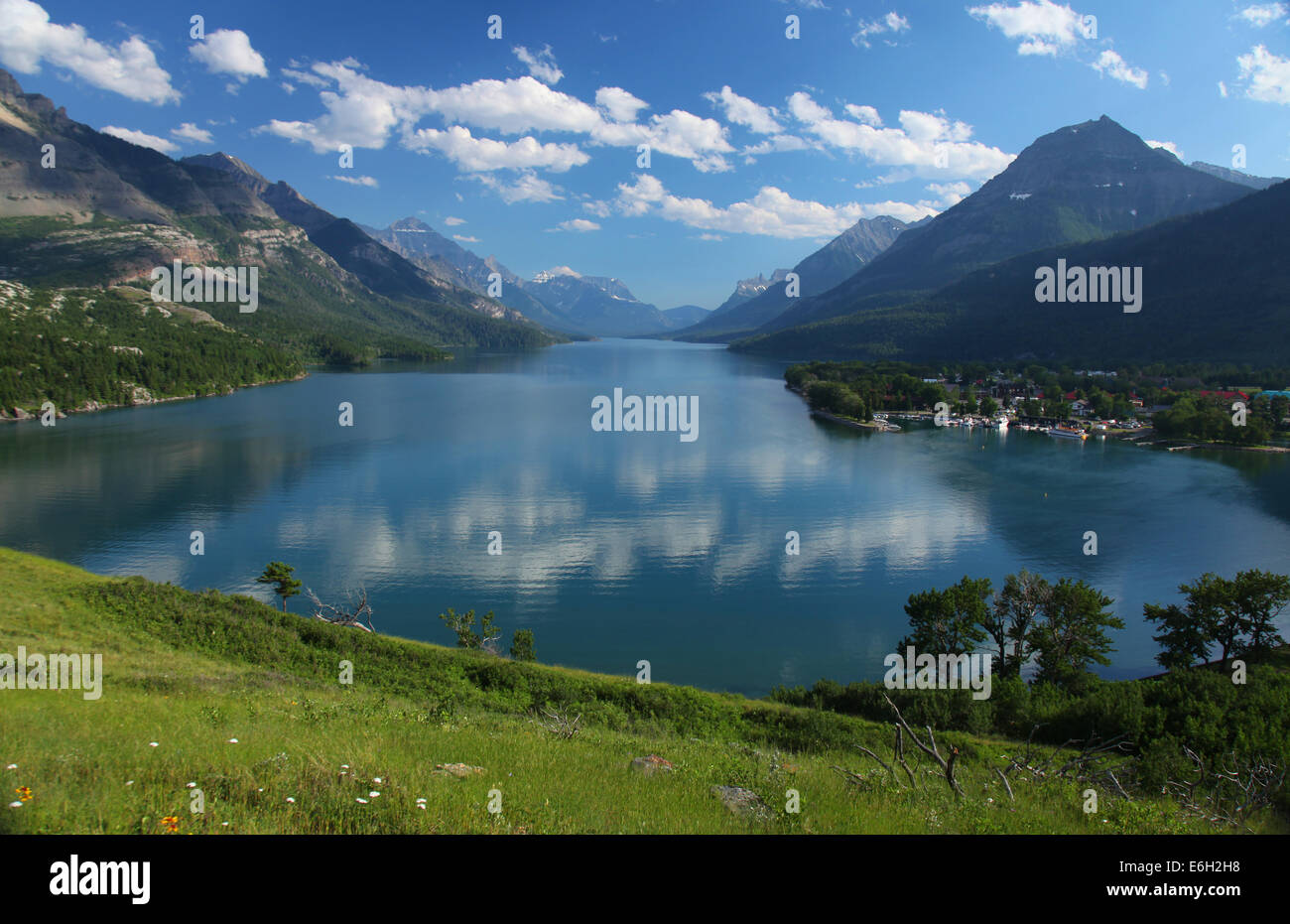 Waterton Lakes in the Canadian Rockies Stock Photo