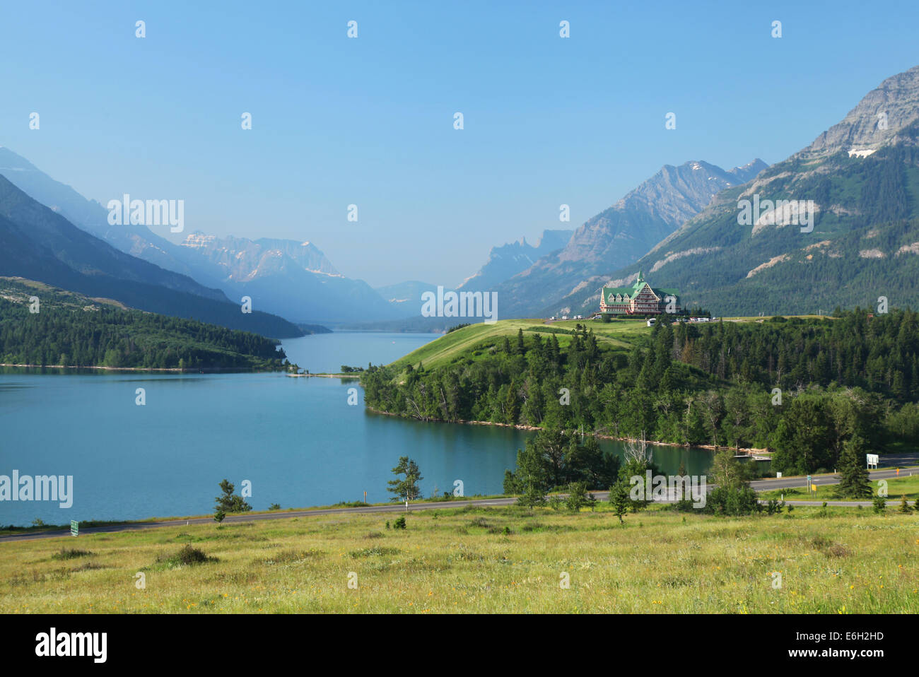 Waterton Lakes in the Canadian Rockies Stock Photo