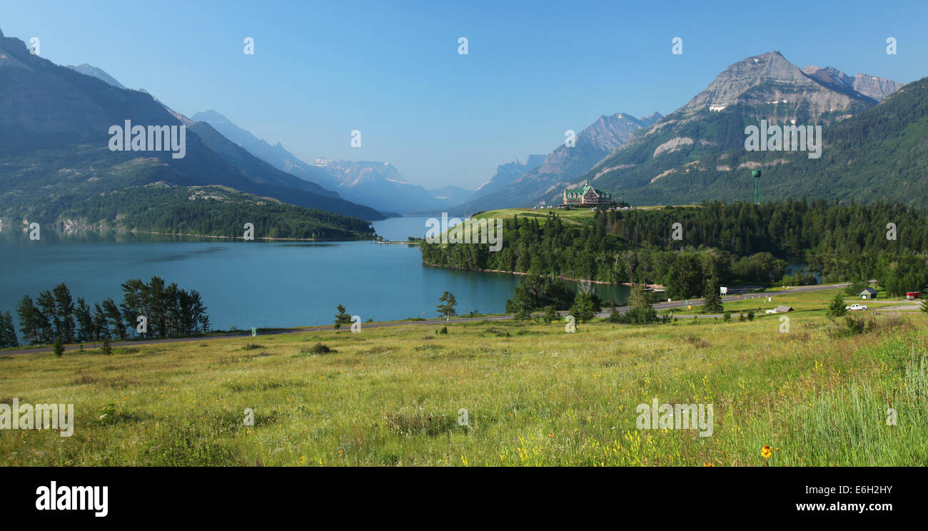 Waterton Lakes in the Canadian Rockies Stock Photo