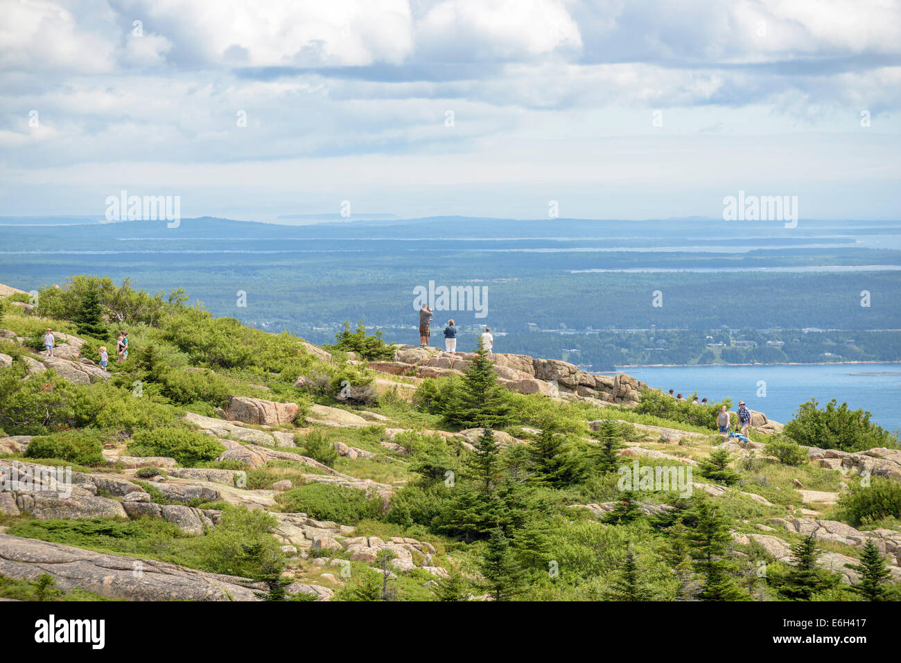 View From the Summit, Cadillac Mountain, Acadia National Park, Maine. Stock Photo