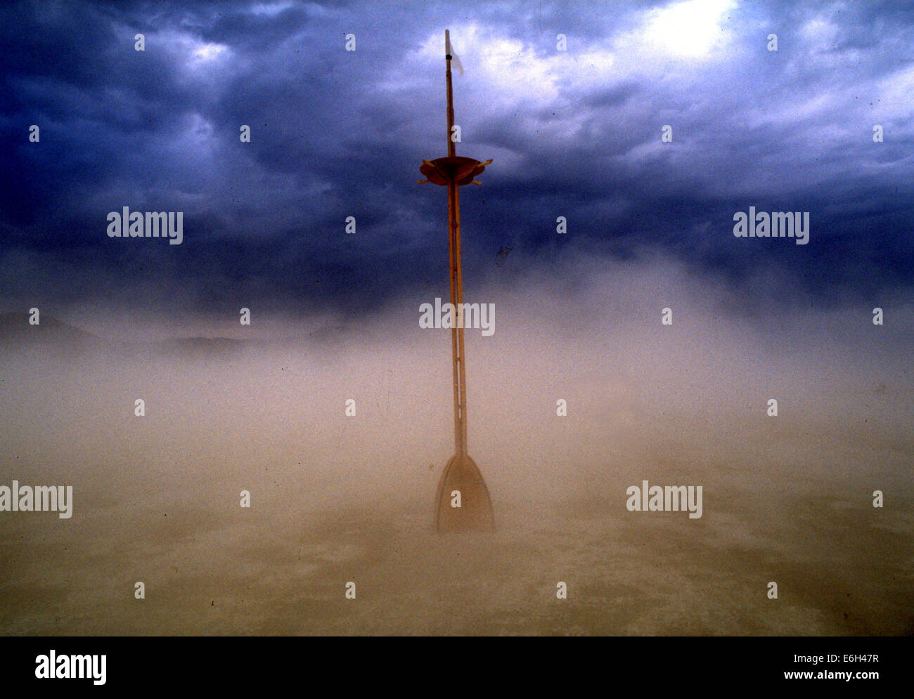 Sep 7, 1998; Black Rock Desert, NV, USA; Dust storm at Burning Man art festival. © Eric Slomanson/ZUMAPRESS.com/Alamy Live News Stock Photo