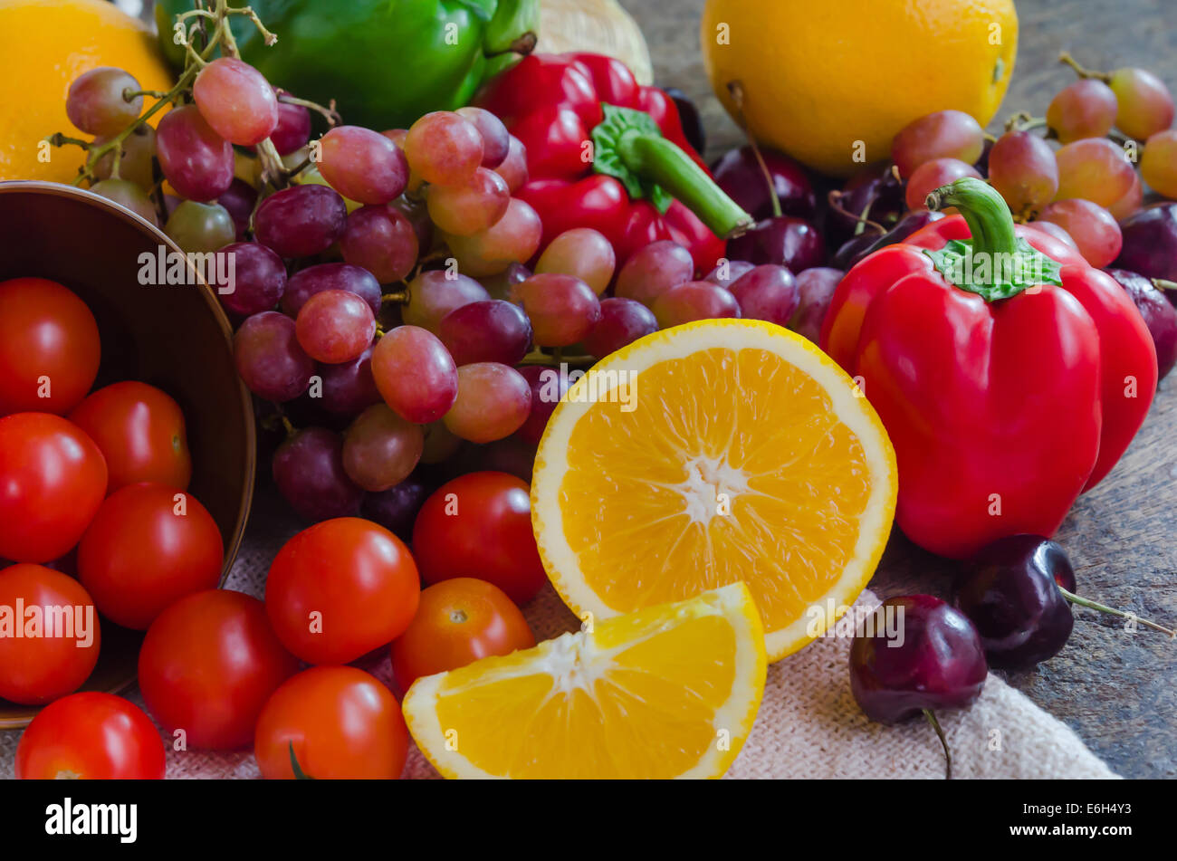 close up mix fruits and vegetable for health Stock Photo Alamy