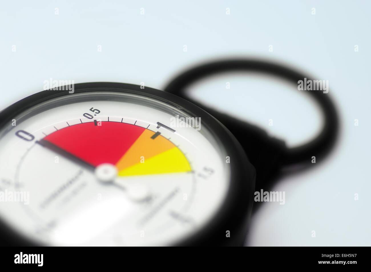 Altimeter Needle on Zero On Blue Background Stock Photo Alamy