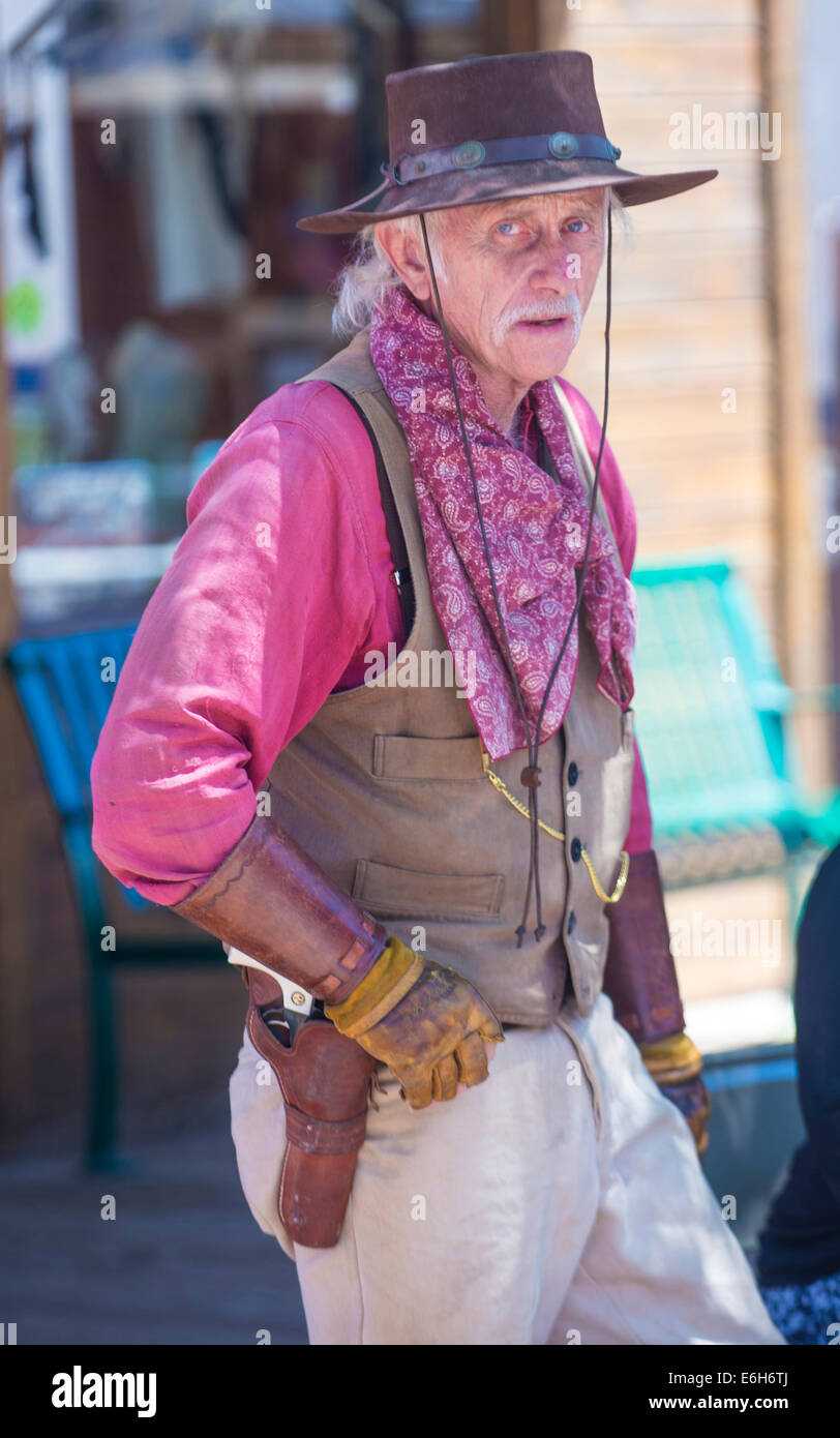 A participant in the Vigilante Days event in Tombstone , Arizona Stock Photo