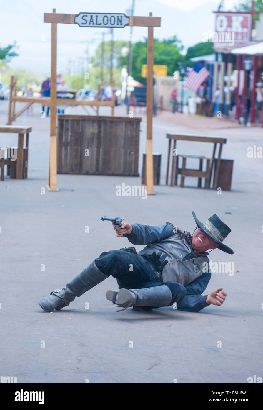 A participant in the Vigilante Days event in Tombstone , Arizona Stock Photo