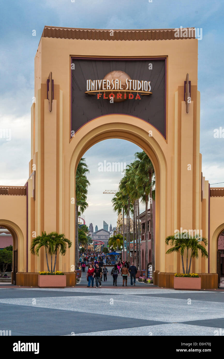 Entrance to Universal Studios theme park in Orlando, Florida Stock Photo