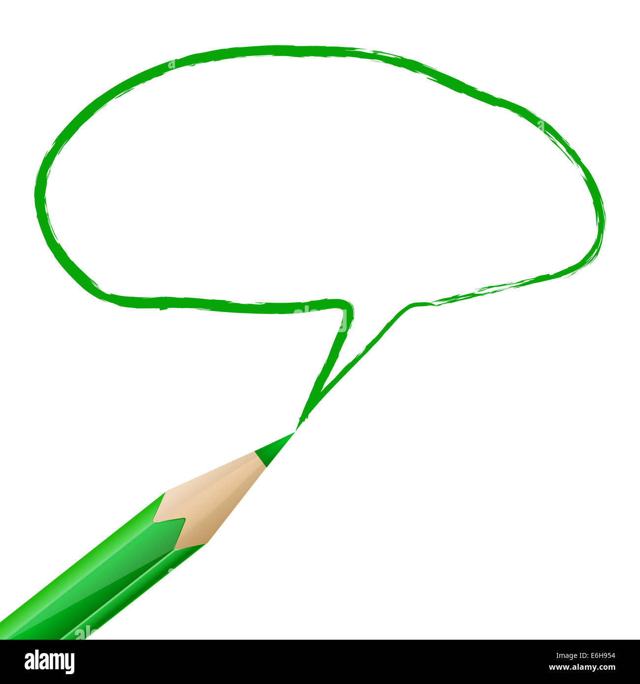 Green speech bubble drawn with pencil Stock Photo - Alamy