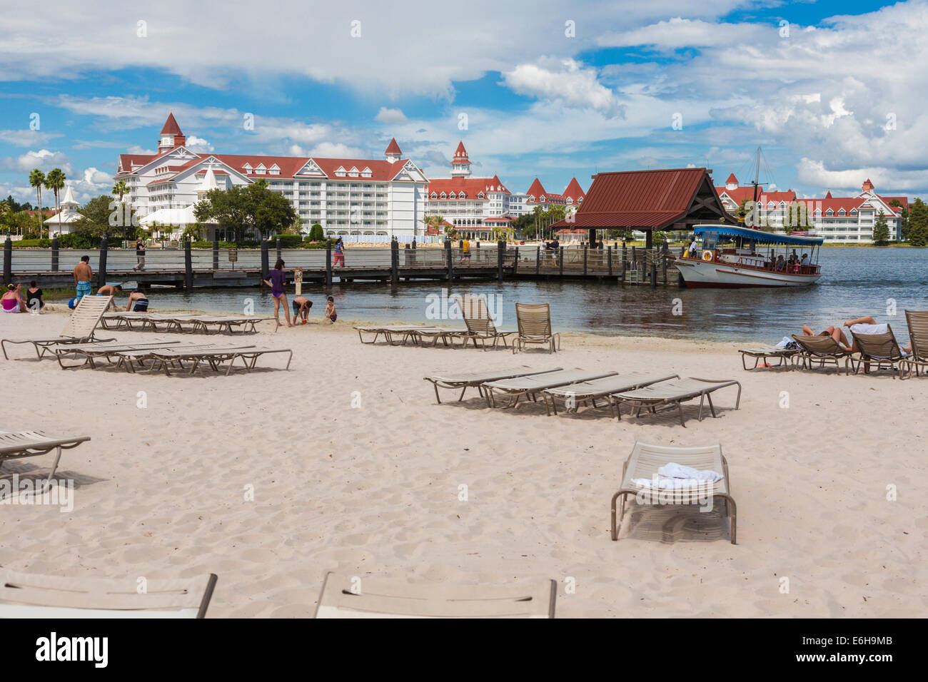 Disney's Grand Floridian Resort and Spa as seen from the Polynesian Resort in Walt Disney World, Florida Stock Photo