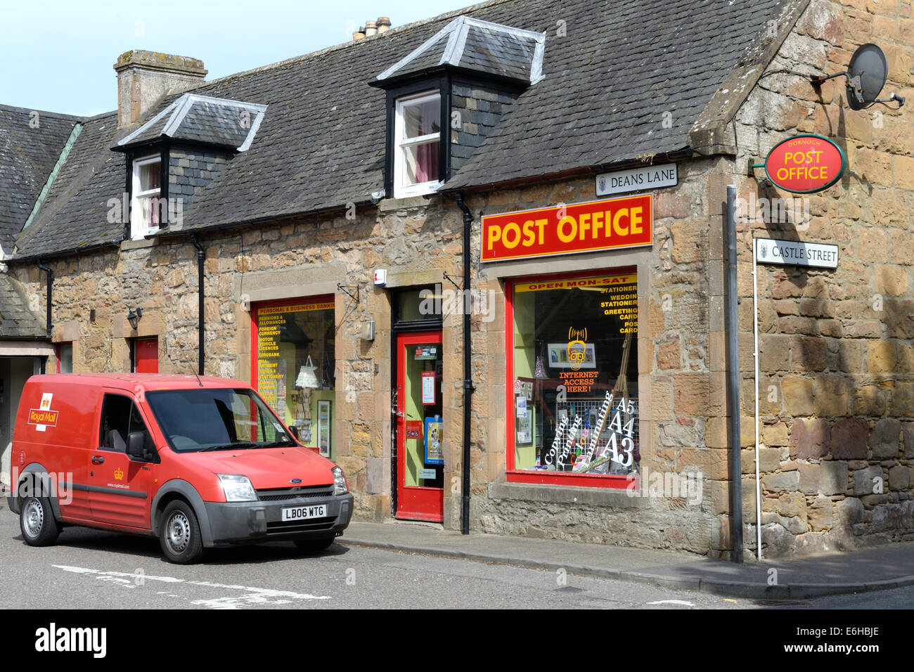 Post office and Royal mail van in Sutherland, Scotland Stock Photo Alamy