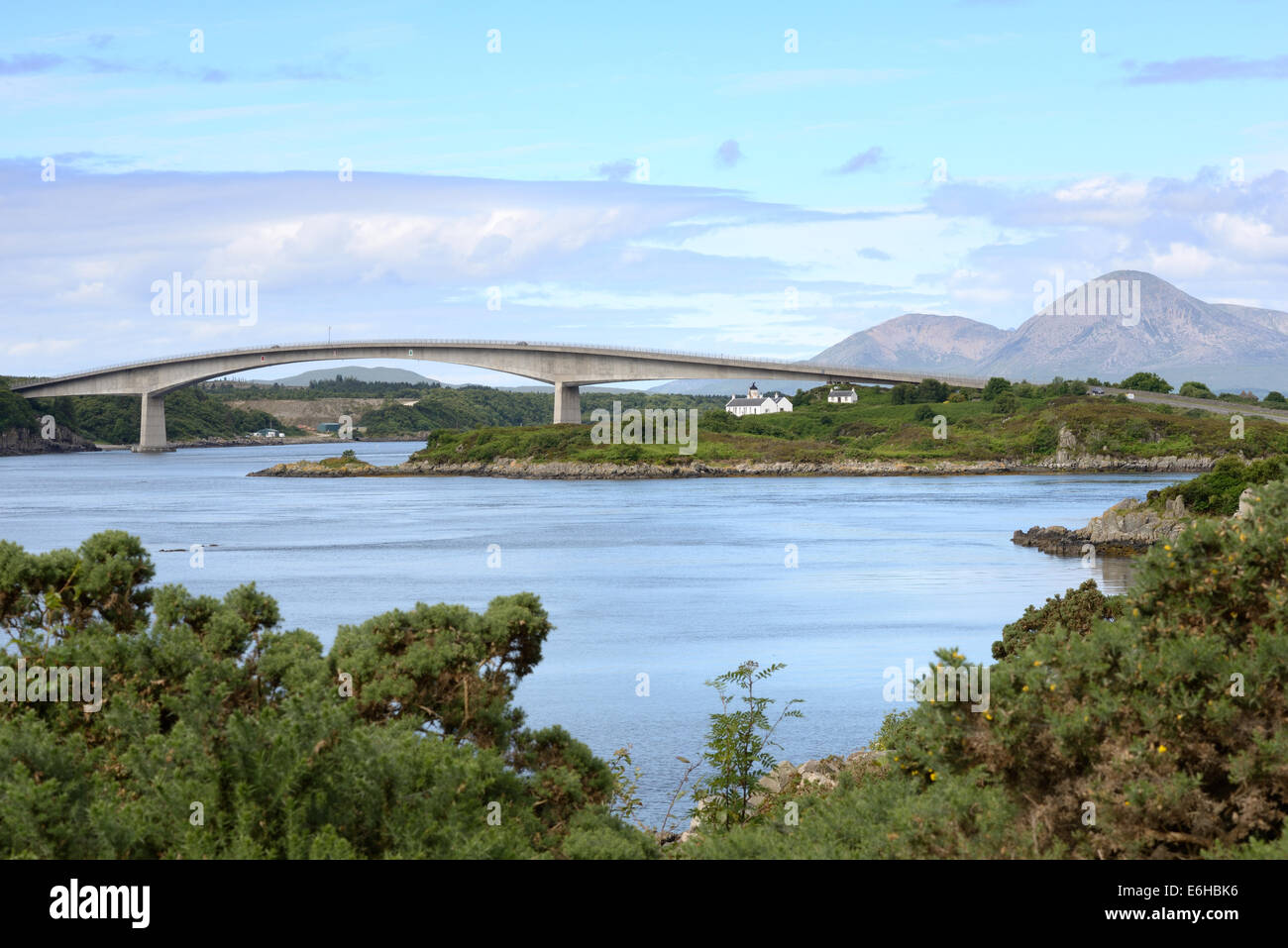 The Skye bridge at Kyle of Lochalsh joining the mainland of Scotland to the inner Hebridean island. Stock Photo