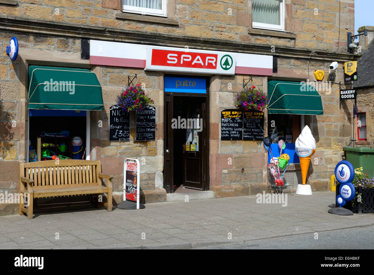 Corner shop in Dornoch, Scotland, Uk Stock Photo