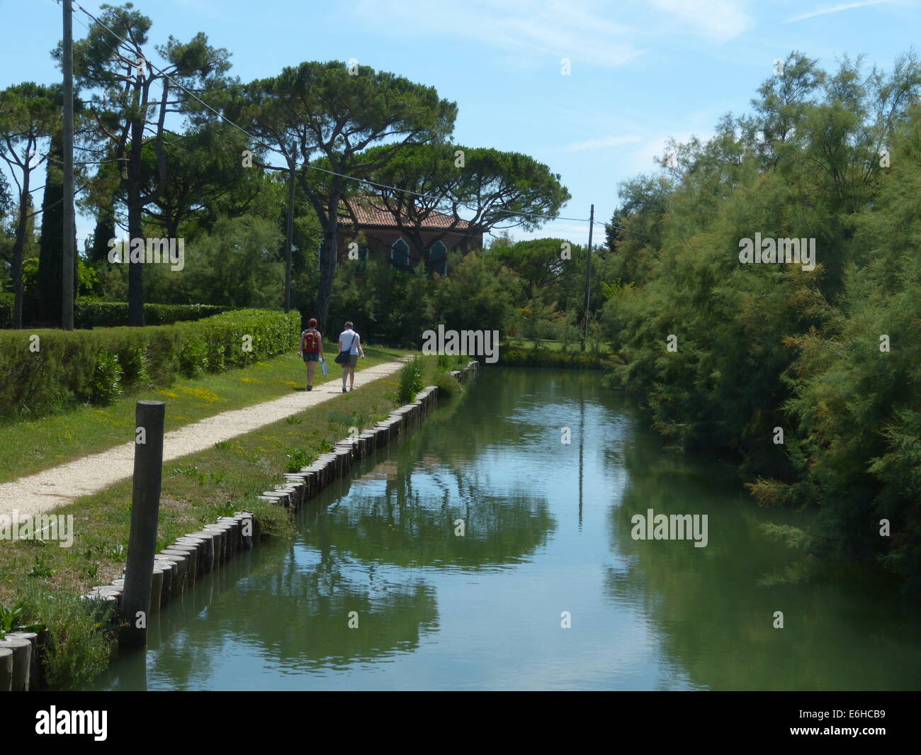 Quiet backwater on the laidback island of Torcello, a green haven in the Venetian Lagoon with an ancient history Stock Photo