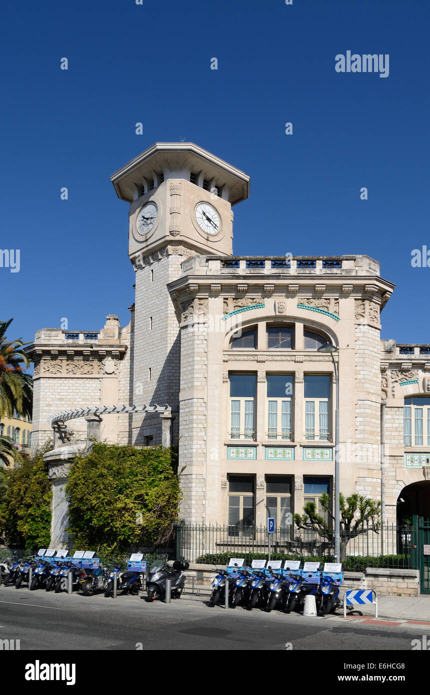 Iconic Clock Tower of the Belle Epoch era Lycée Massena or Massena High School Nice Alpes-Maritimes France Stock Photo