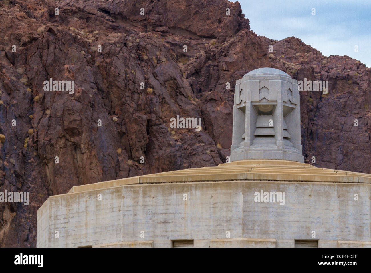 Art Deco decorations atop water intake tower at Hoover Dam over the
