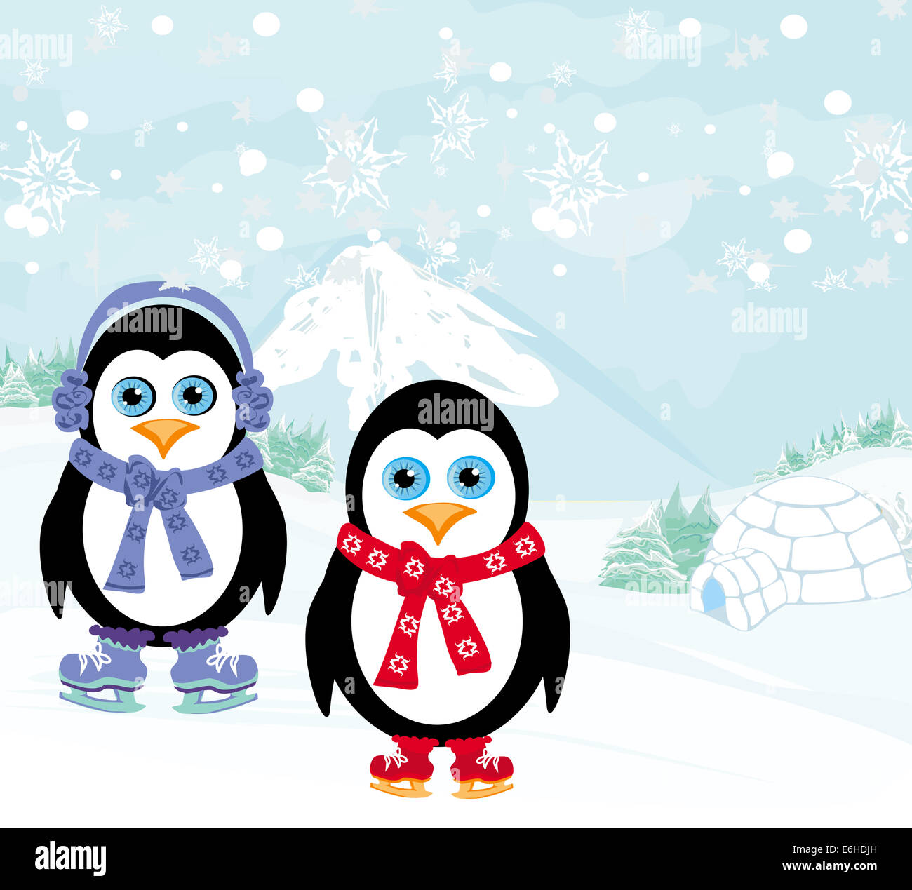 ice skating penguins Stock Photo - Alamy