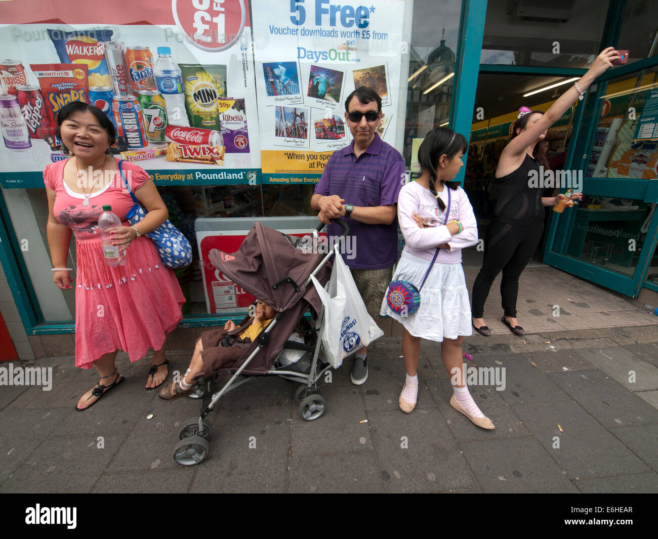 People out on the London Road in Brighton on the day of Pride 2014 Stock Photo