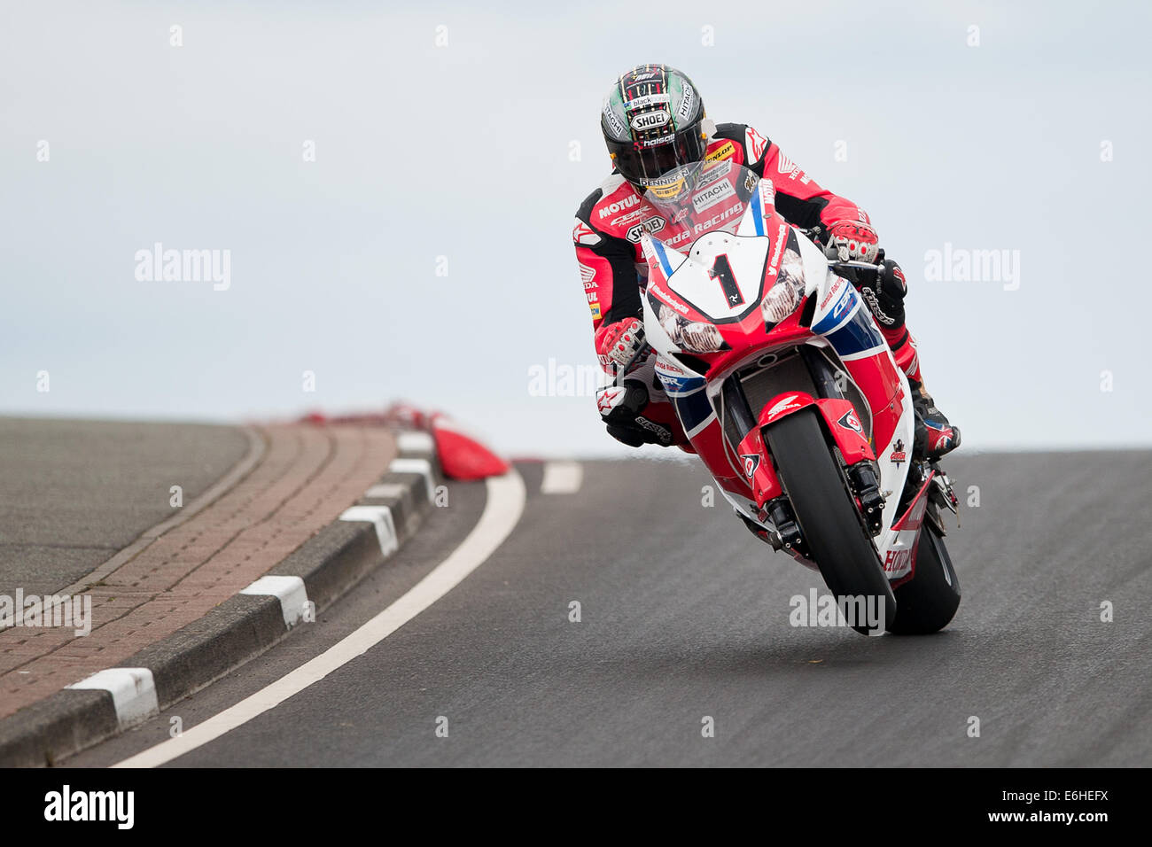 John McGuinness during the Vauxhall Superbike Race at the Northwest 200 Stock Photo
