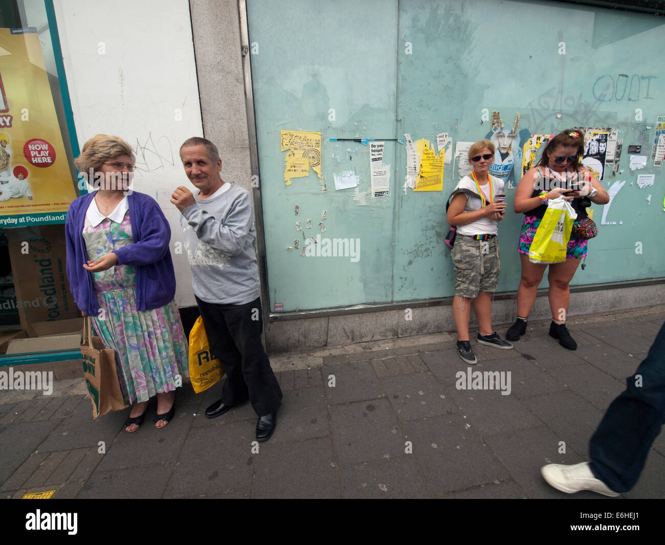People out on the London Road in Brighton on the day of Pride 2014 Stock Photo